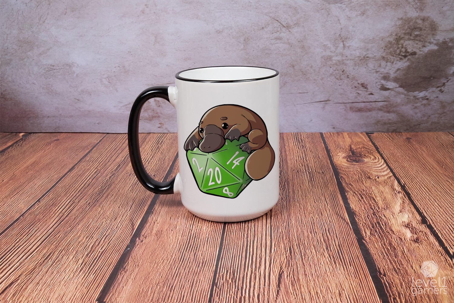 D20 Platypus Mug Mugs Level 1 Gamers   