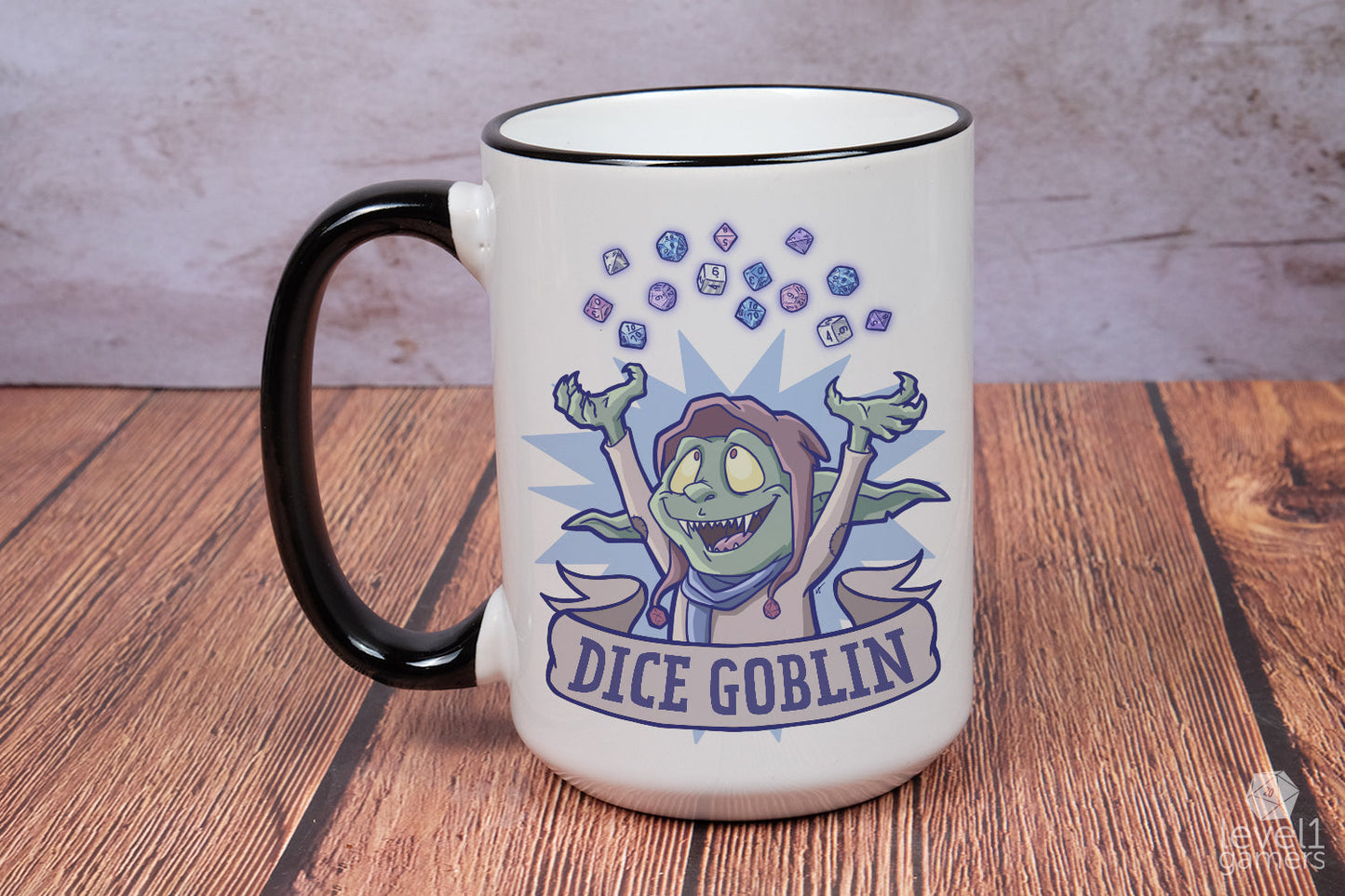 Dice Goblin Mug  Level 1 Gamers   