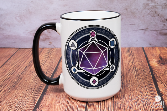 Dice Magic Circle Mug Mugs Level 1 Gamers   