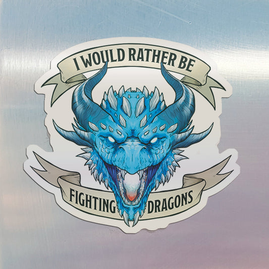 I'd Rather be Fighting Dragons Magnet  Level 1 Gamers   