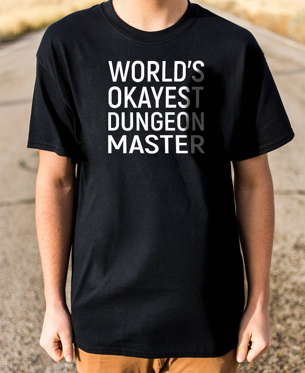 World's Okayest Dungeon Master T-Shirt  Level 1 Gamers   