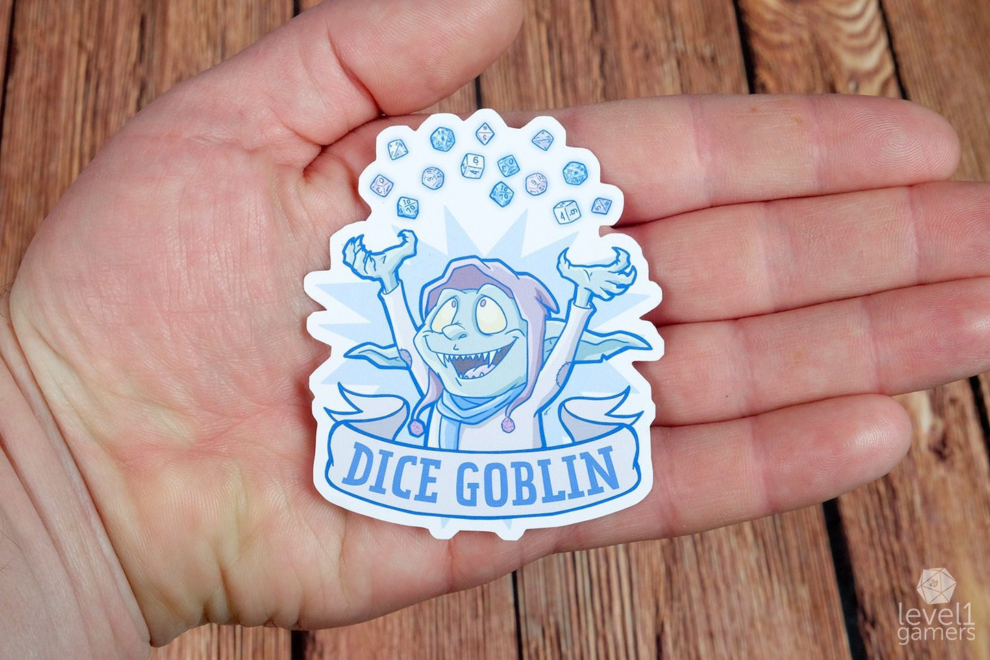 Dice goblin Sticker  Level 1 Gamers   