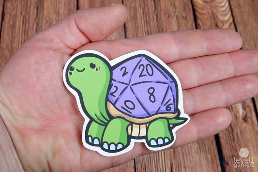 D20 Tortoise Sticker  Level 1 Gamers   