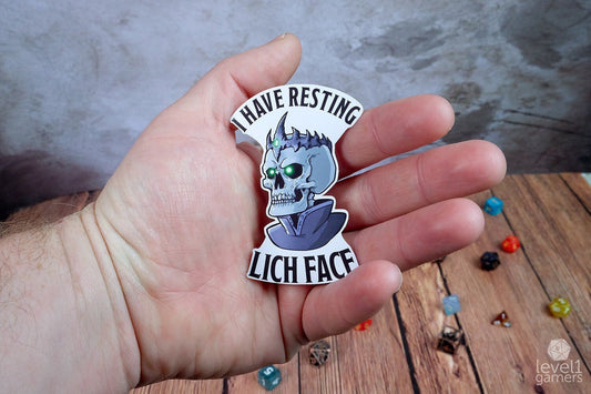 Resting Lich Face Sticker  Level 1 Gamers   