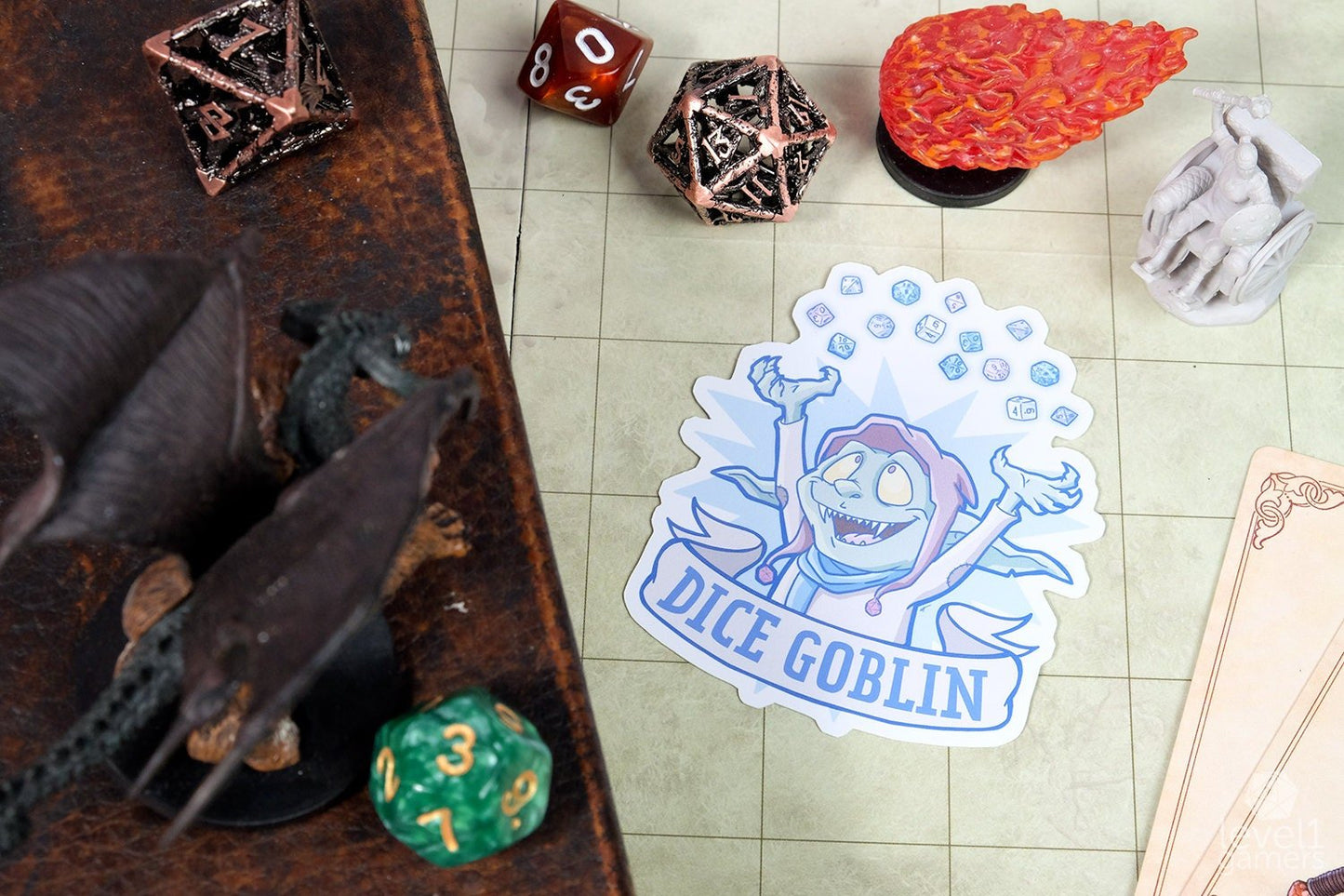 Dice goblin Sticker  Level 1 Gamers   