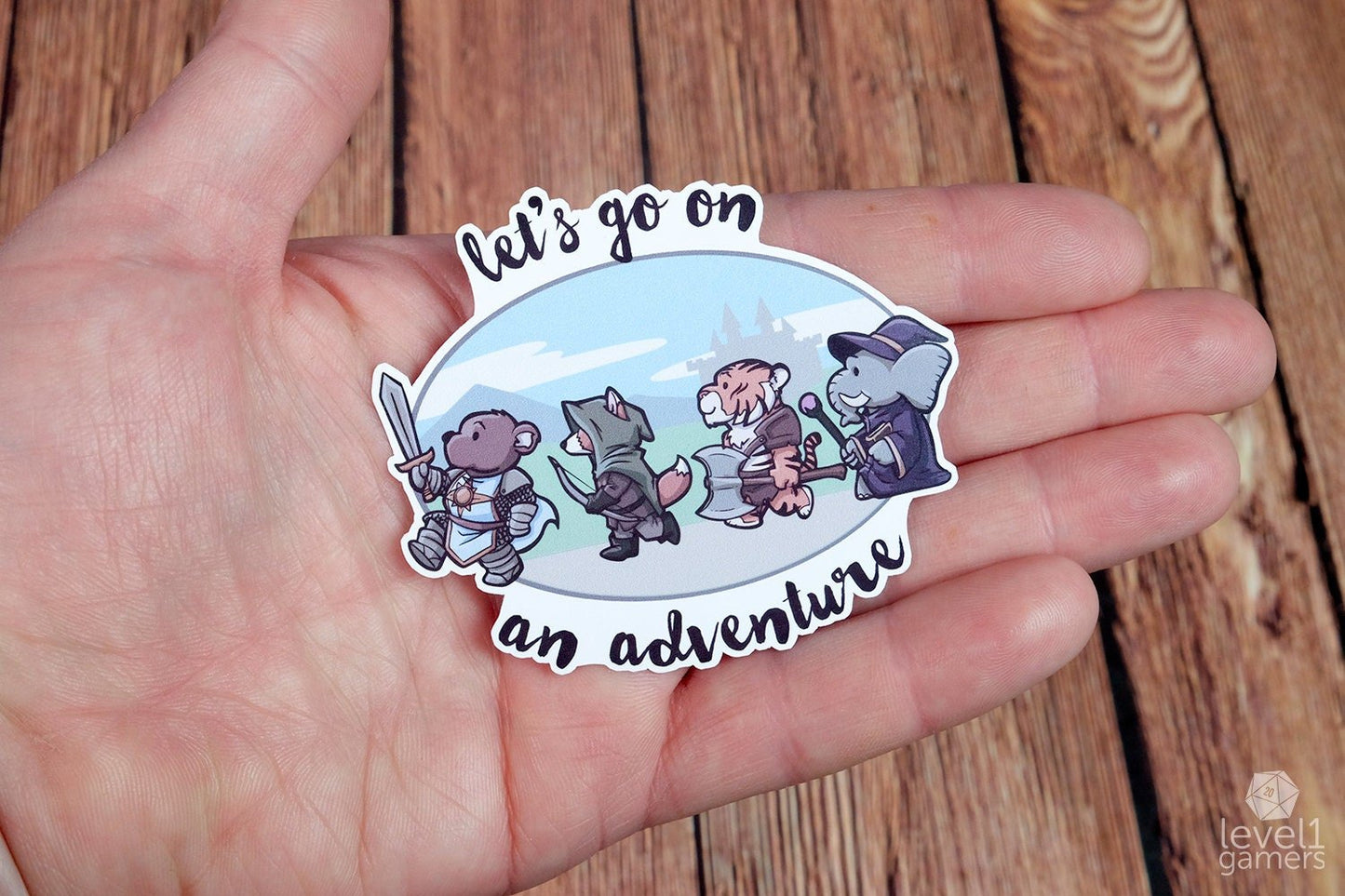 Let's Go On An Adventure Sticker  Level 1 Gamers   