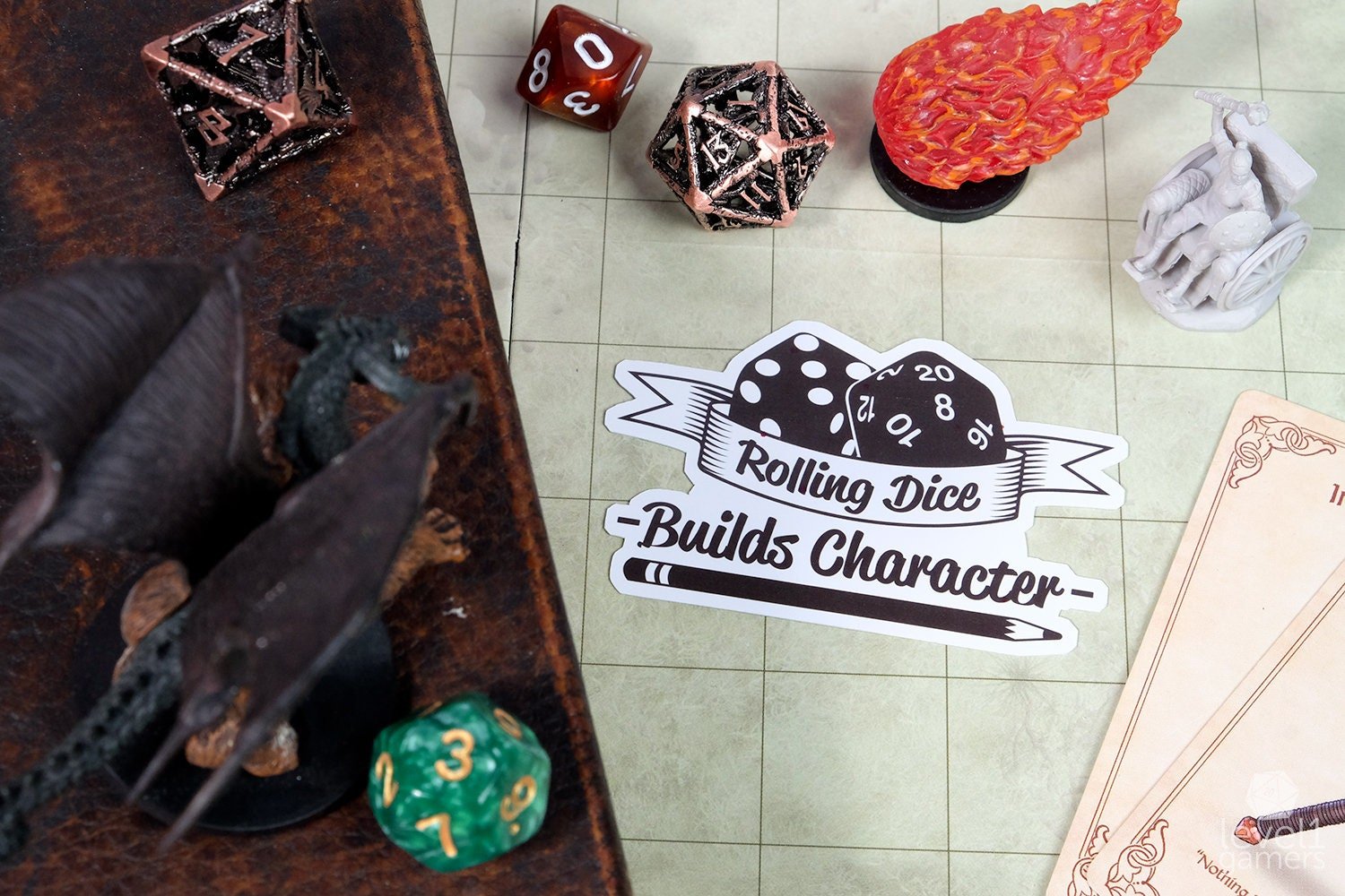 Rolling Dice Builds Character Sticker  Level 1 Gamers   