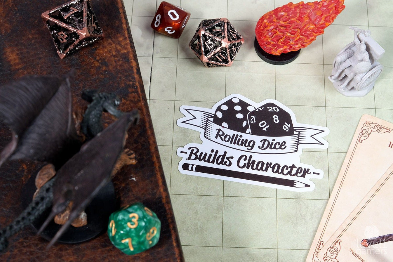 Rolling Dice Builds Character Sticker Level 1 Gamers