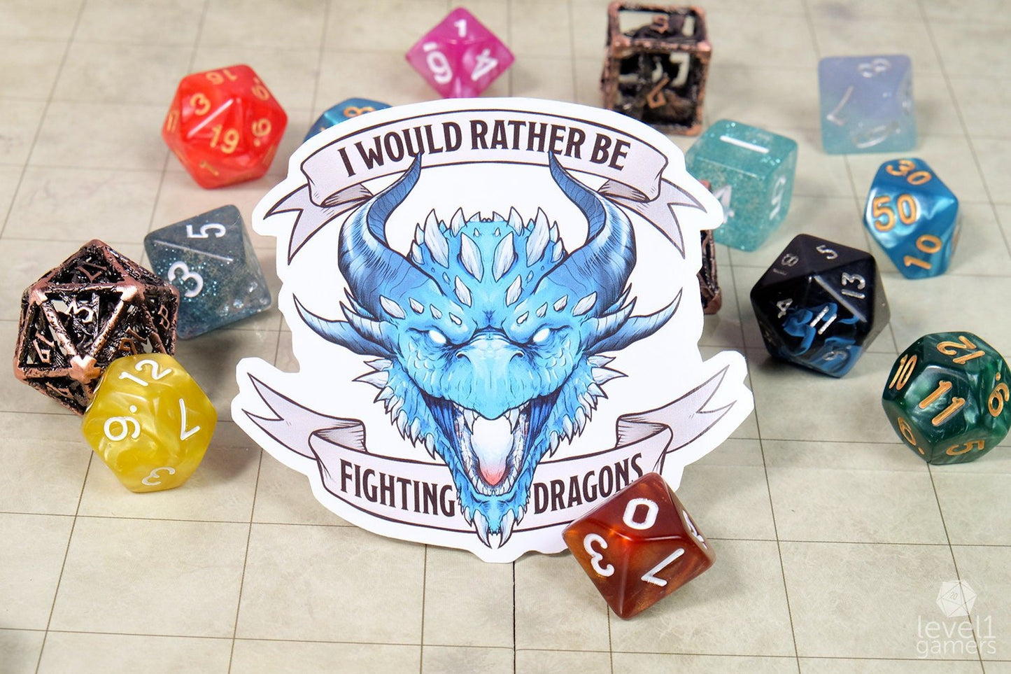 Fighting Dragons Sticker  Level 1 Gamers   