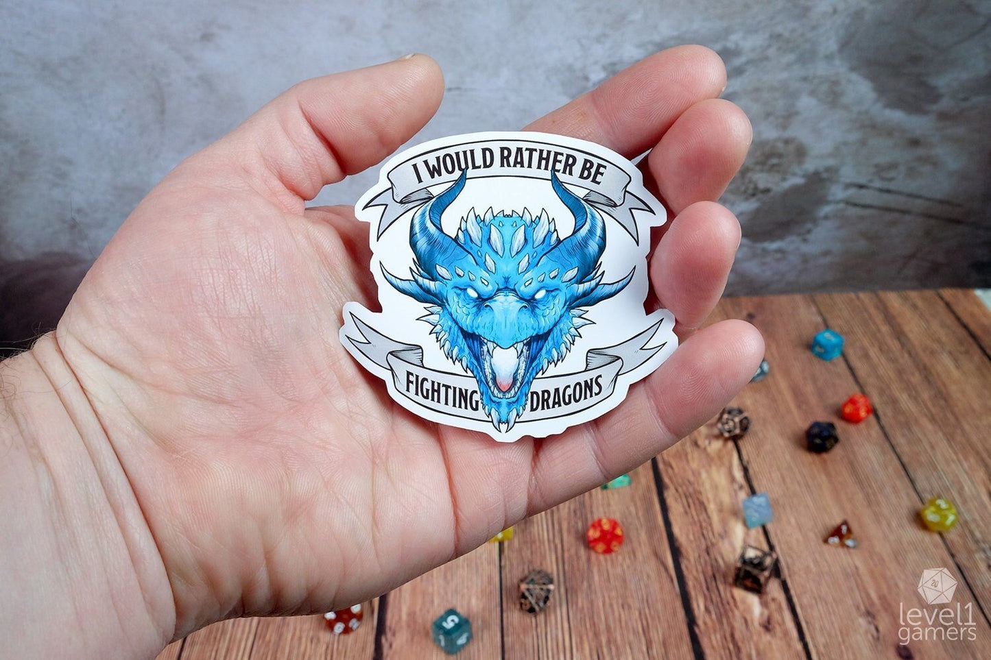 Fighting Dragons Sticker  Level 1 Gamers   