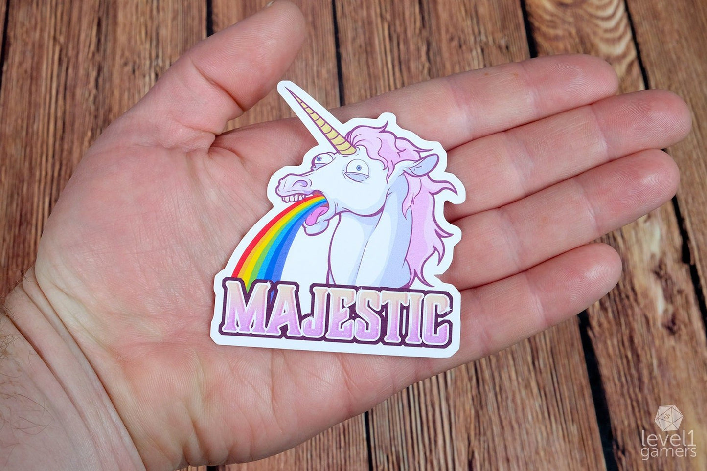 Majestic Unicorn Sticker  Level 1 Gamers   