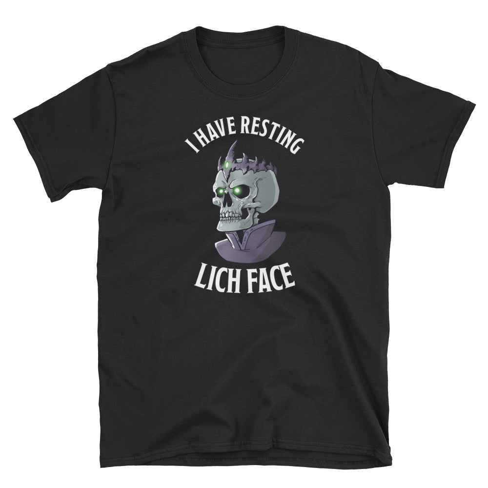 I Have Resting Lich Face Unisex Short Sleeve T-shirt  Level 1 Gamers S  