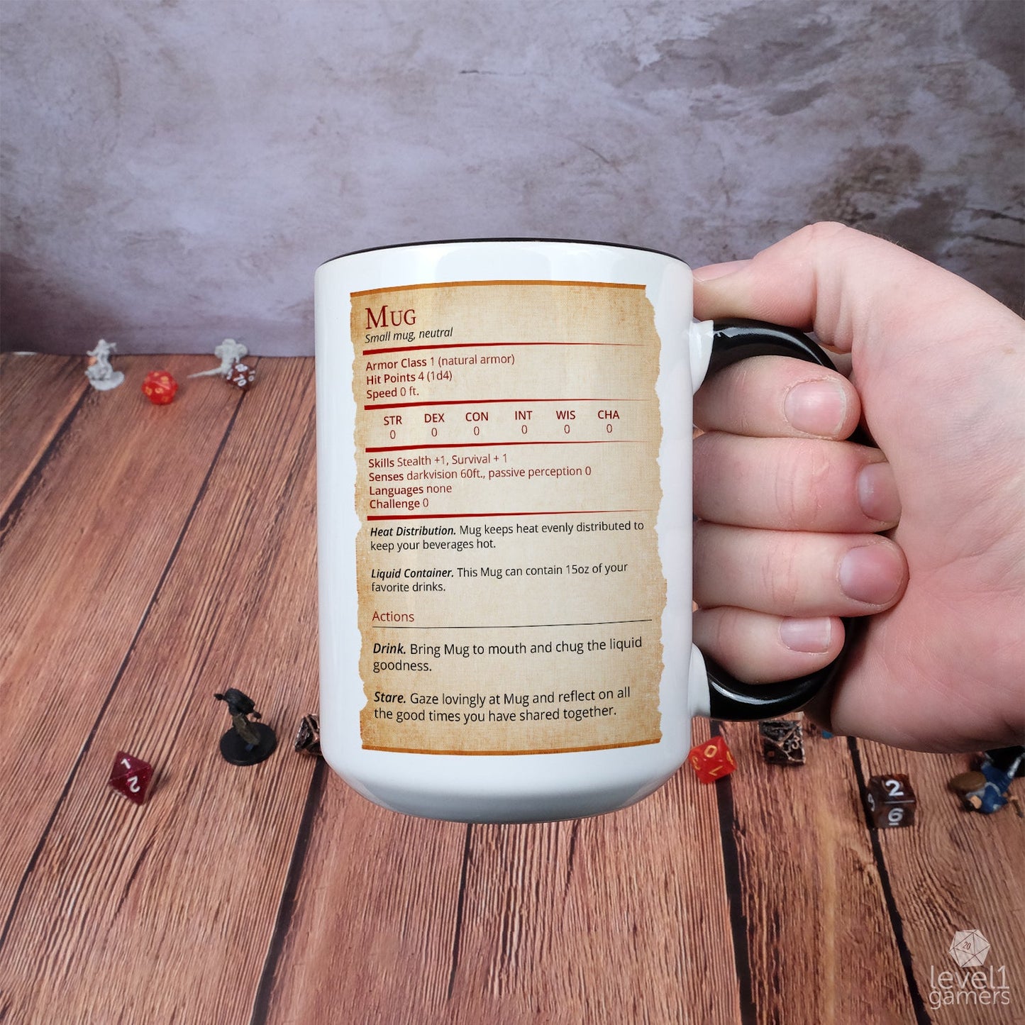 Mug Stat Card Mug  Level 1 Gamers   