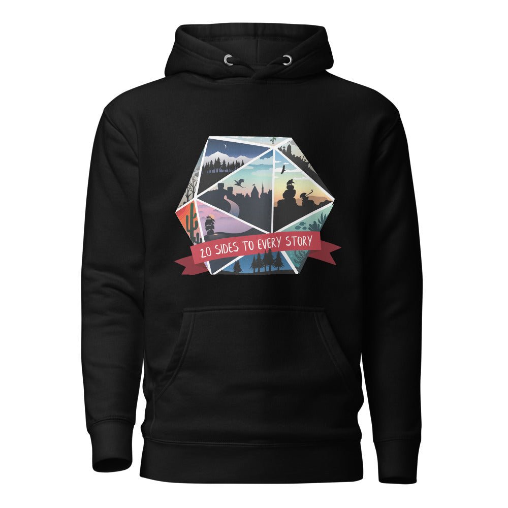 20 Sides To Every Story Unisex Hoodie  Level 1 Gamers Black S 