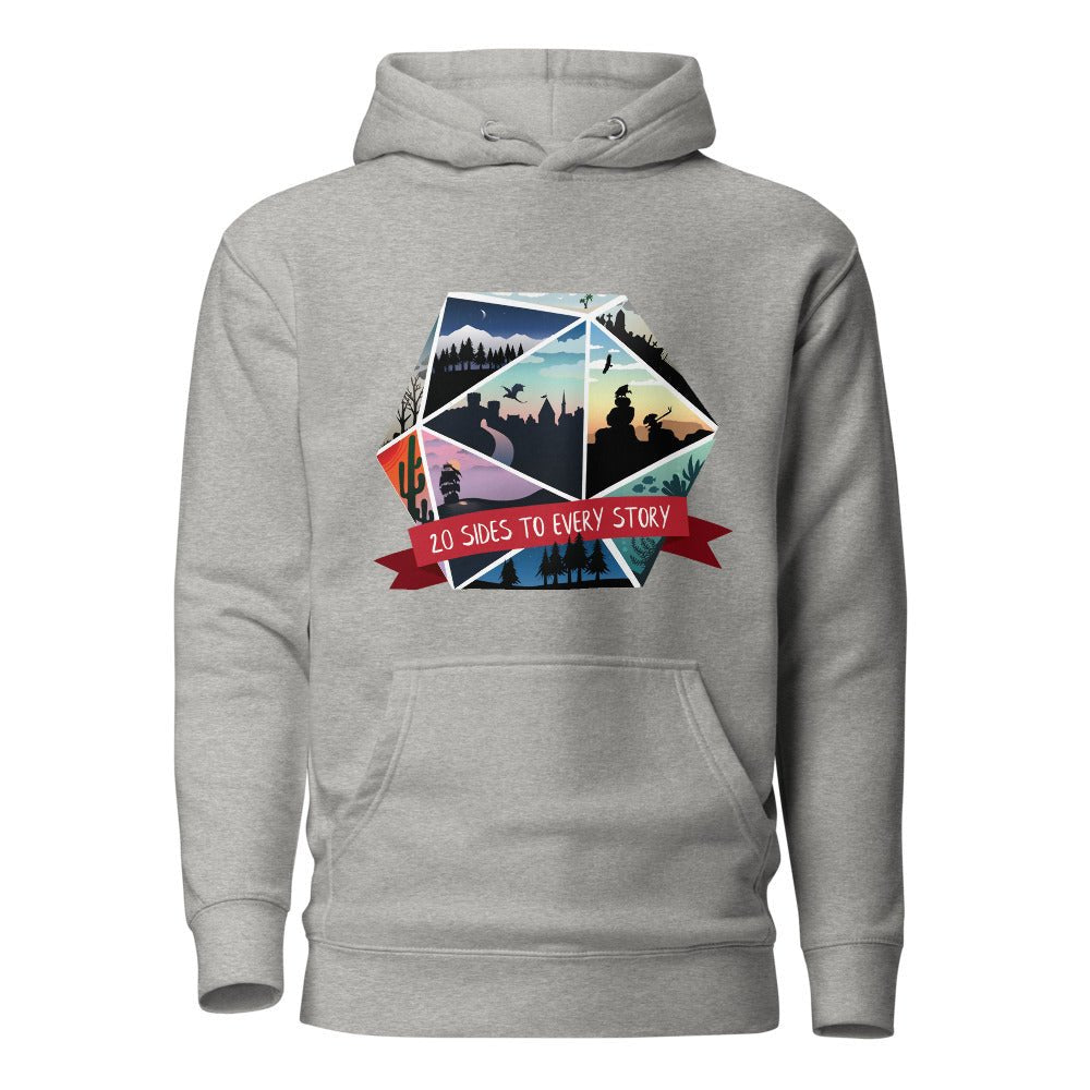 20 Sides To Every Story Unisex Hoodie  Level 1 Gamers Carbon Grey S 