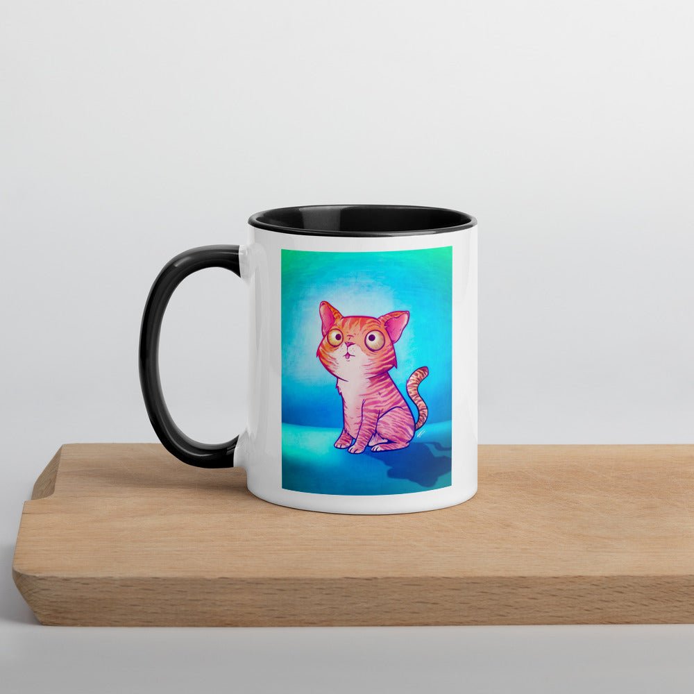 Artie the Tabby Cat  Mug with Color Inside  Level 1 Gamers Black 11oz 