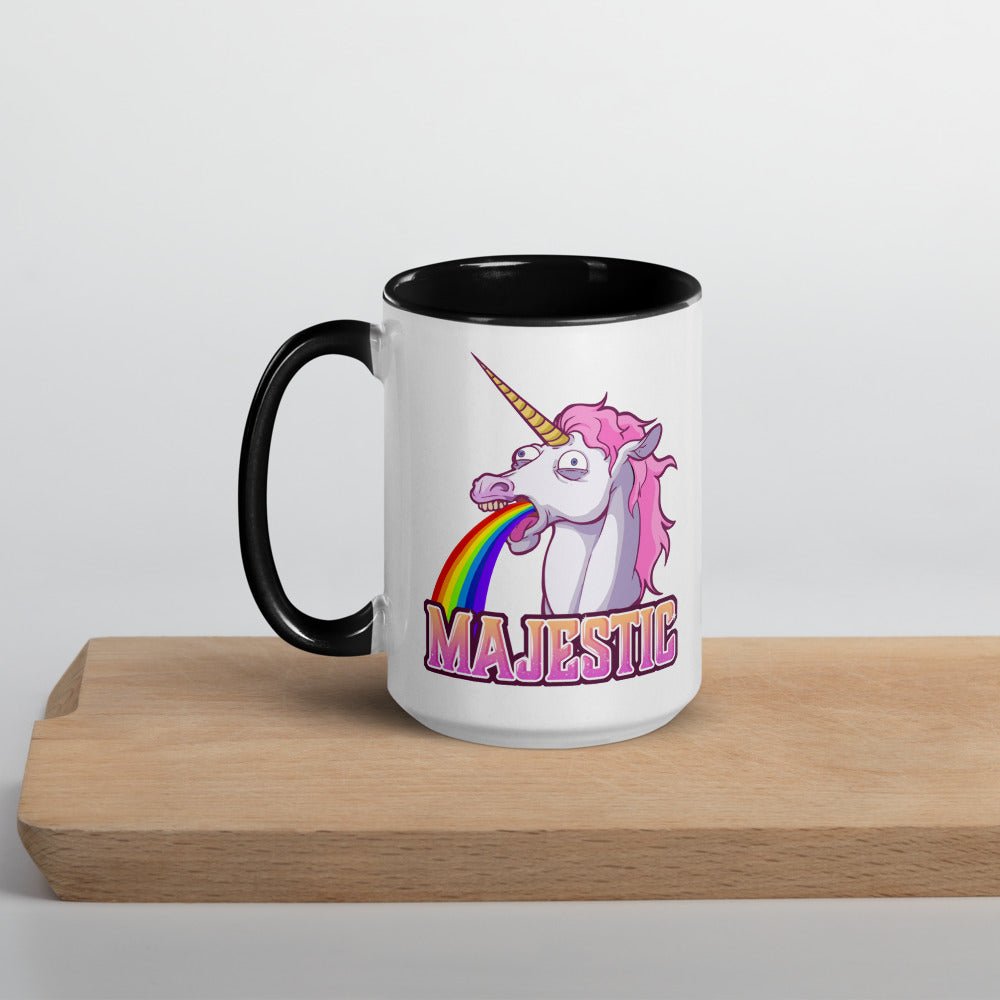 Majestic Unicorn Mug with Color Inside  Level 1 Gamers Black 15oz 