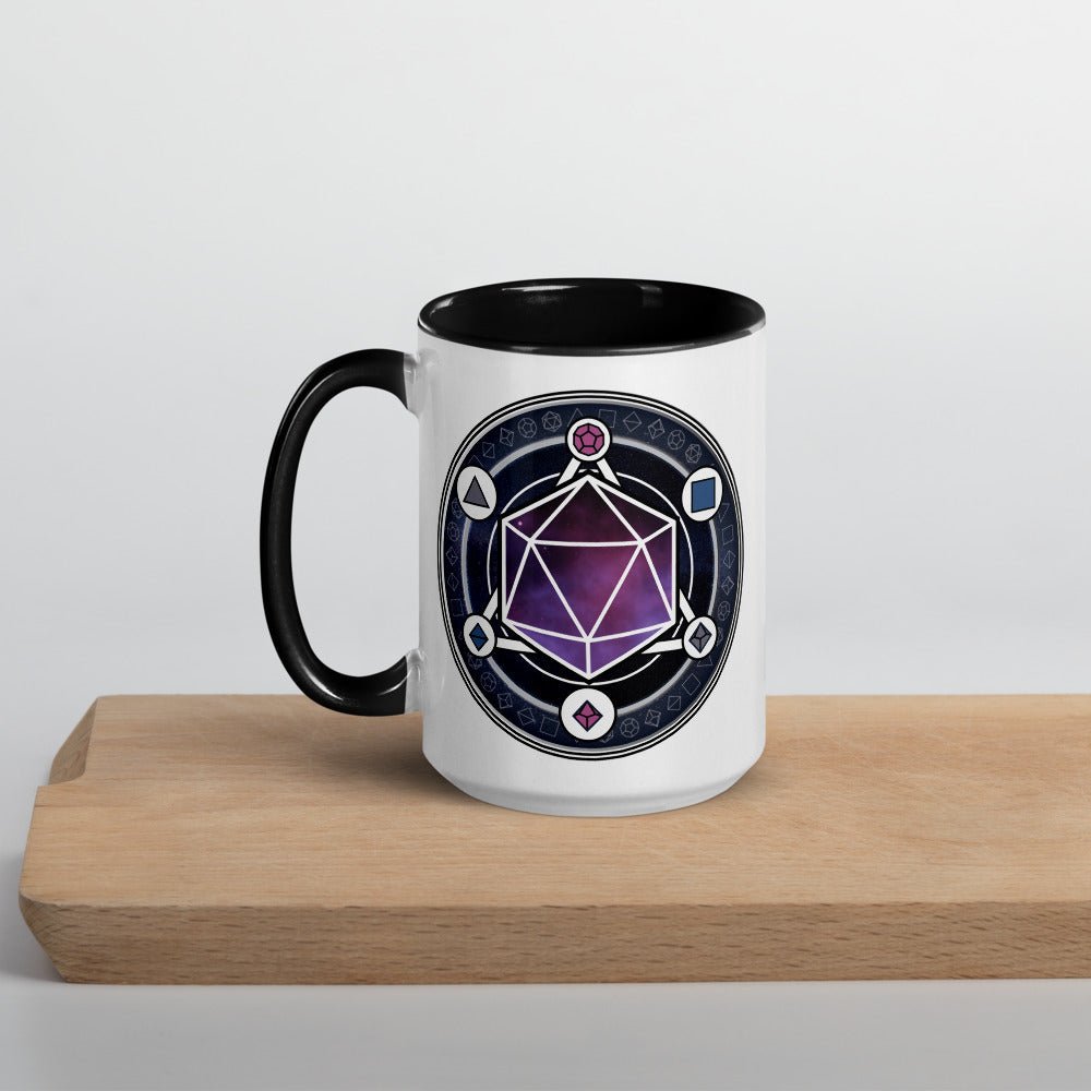 Dice Magic Circle Mug with Color Inside  Level 1 Gamers Black 15oz 