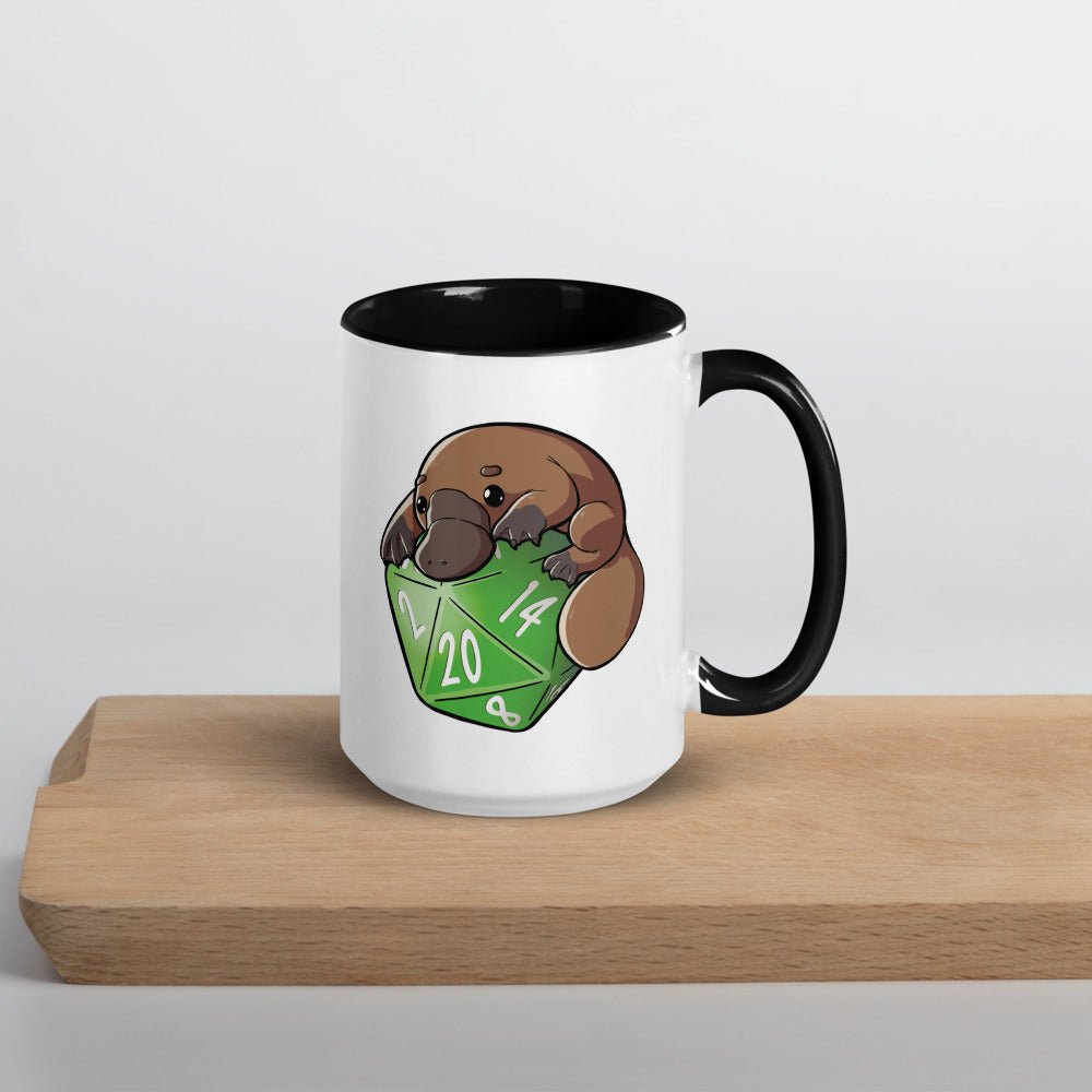 D20 Platypus Mug  Level 1 Gamers Black 15oz 