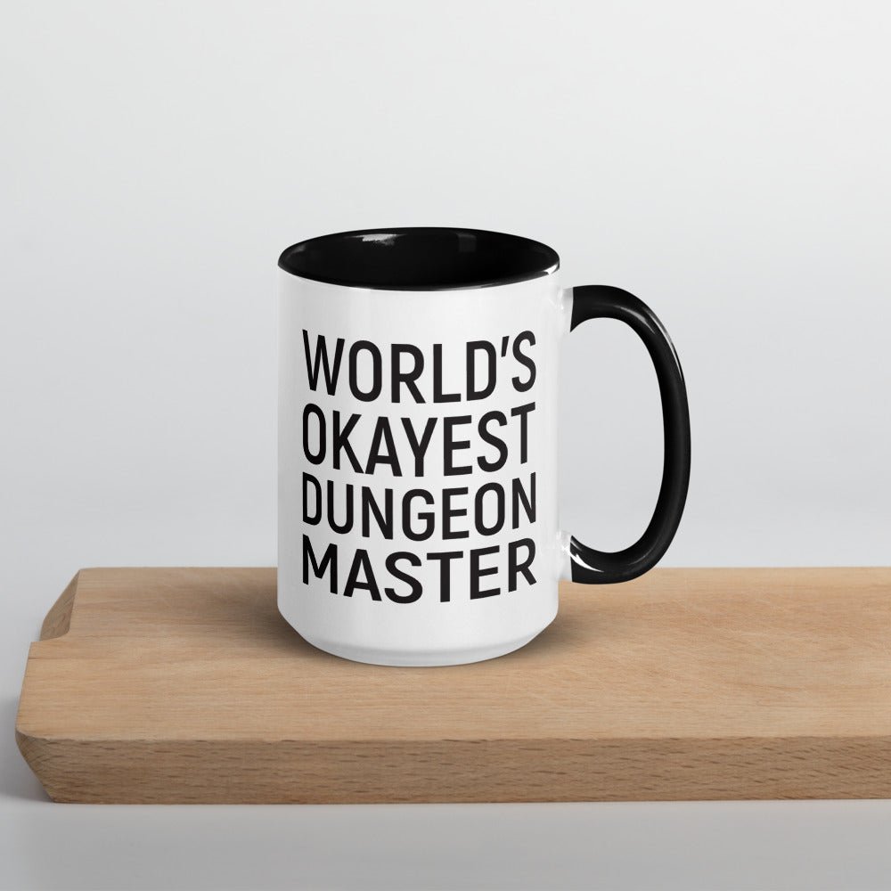 World's Okayest Dungeon Master Mug  Level 1 Gamers Black 15oz 