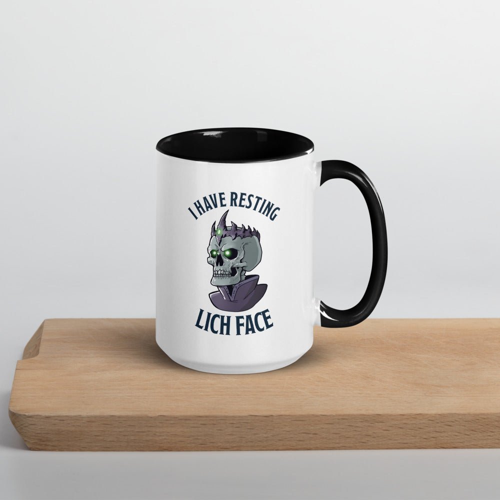 Resting Lich Face Mug  Level 1 Gamers Black 15oz 