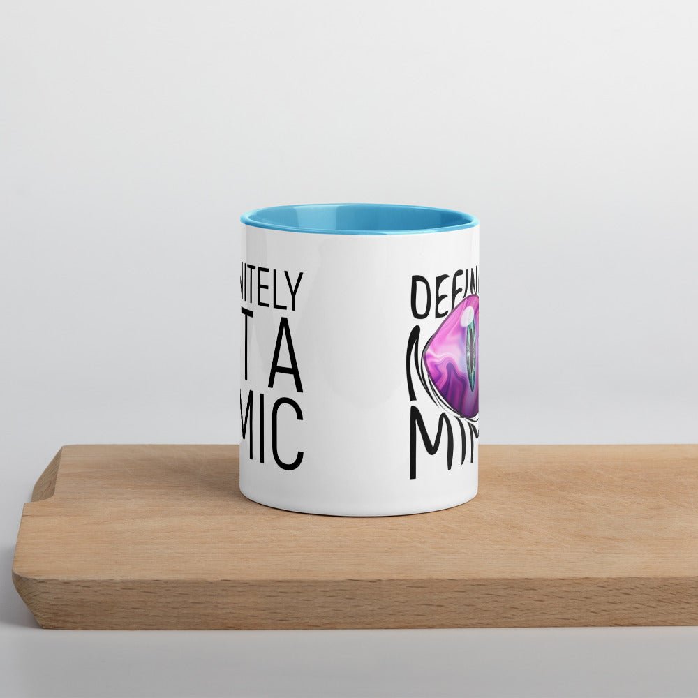 Definitely NOT a Mimic Double sided Mug with Color Inside  Level 1 Gamers Blue 11oz 