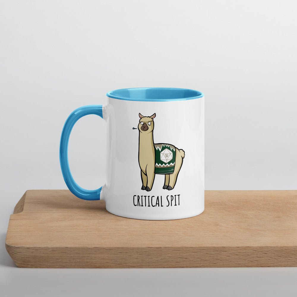 Critical Spit Llama Mug with Color Inside  Level 1 Gamers Blue 11oz 