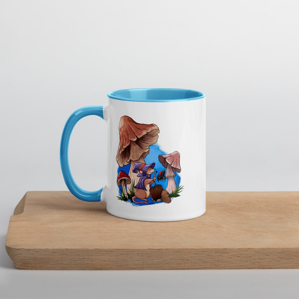 Mousefolk Witch Cottagecore Mushroom Mug with Color Inside  Level 1 Gamers Blue 11oz 