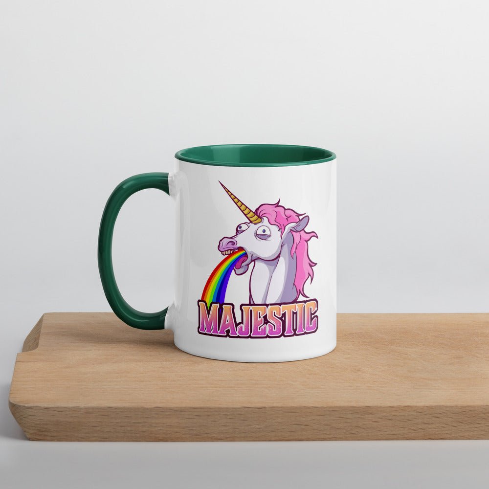 Majestic Unicorn Mug with Color Inside  Level 1 Gamers Dark Green 11oz 