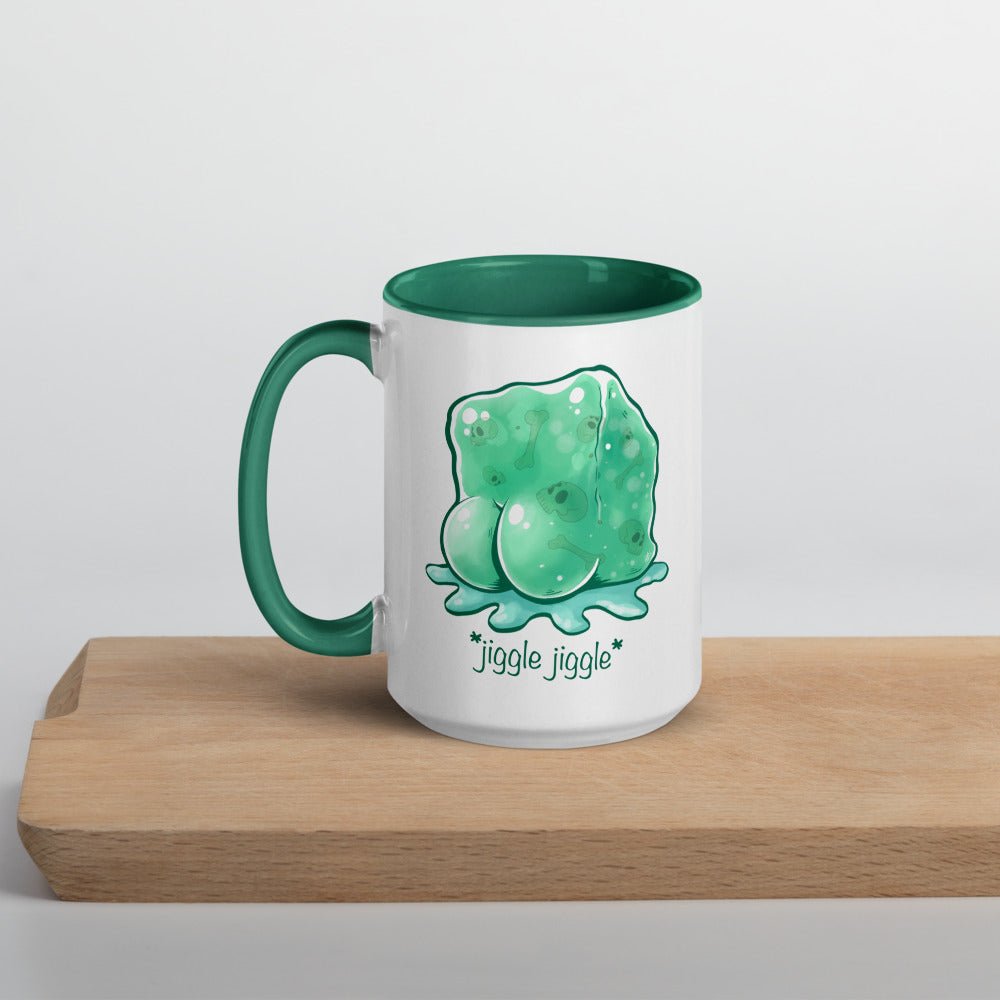 Jiggle Jiggle Dummy Thicc Jelly Cube Mug with Color Inside  Level 1 Gamers Dark Green 15oz 