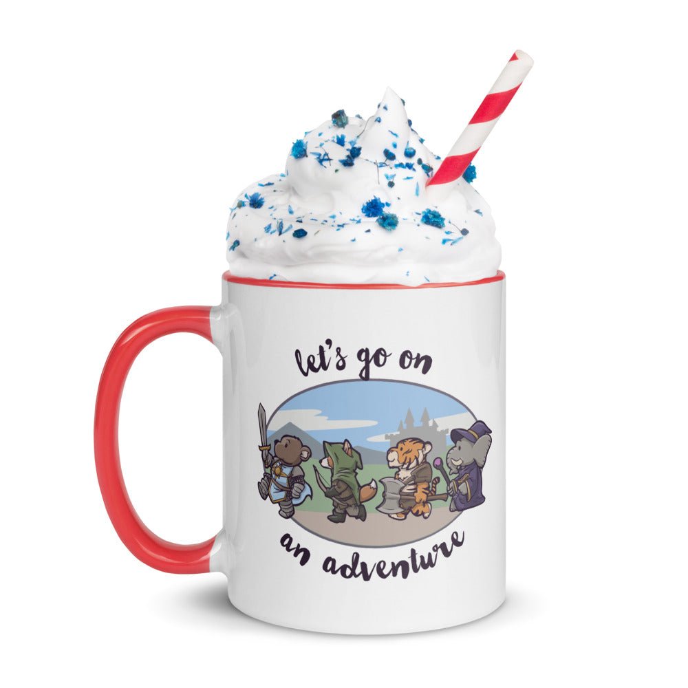 Let's Go on an Adventure Mug with Color Inside  Level 1 Gamers Red 11oz 