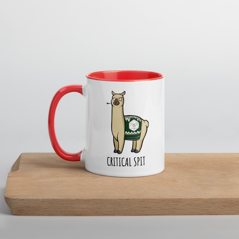 Critical Spit Llama Mug with Color Inside  Level 1 Gamers Red 11oz 