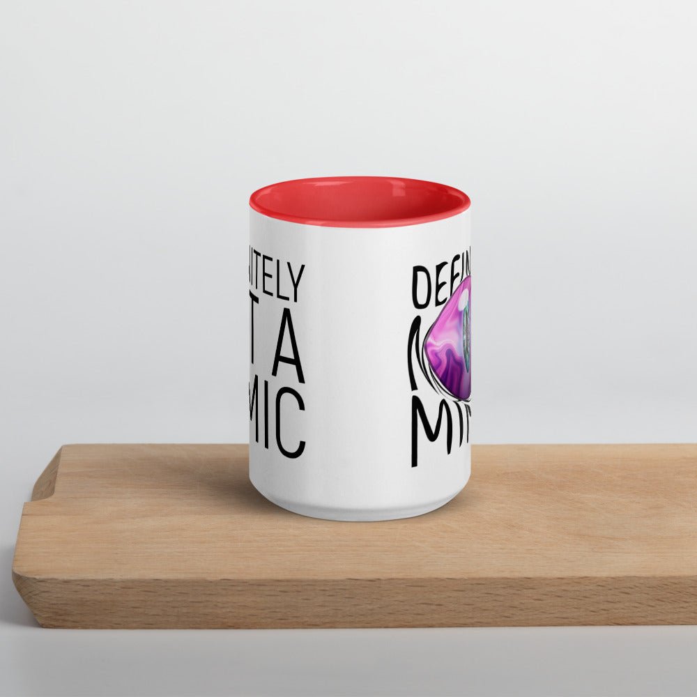 Definitely NOT a Mimic Double sided Mug with Color Inside  Level 1 Gamers Red 15oz 