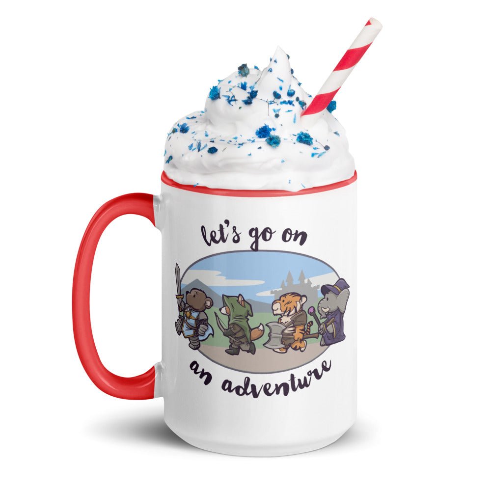 Let's Go on an Adventure Mug with Color Inside  Level 1 Gamers Red 15oz 