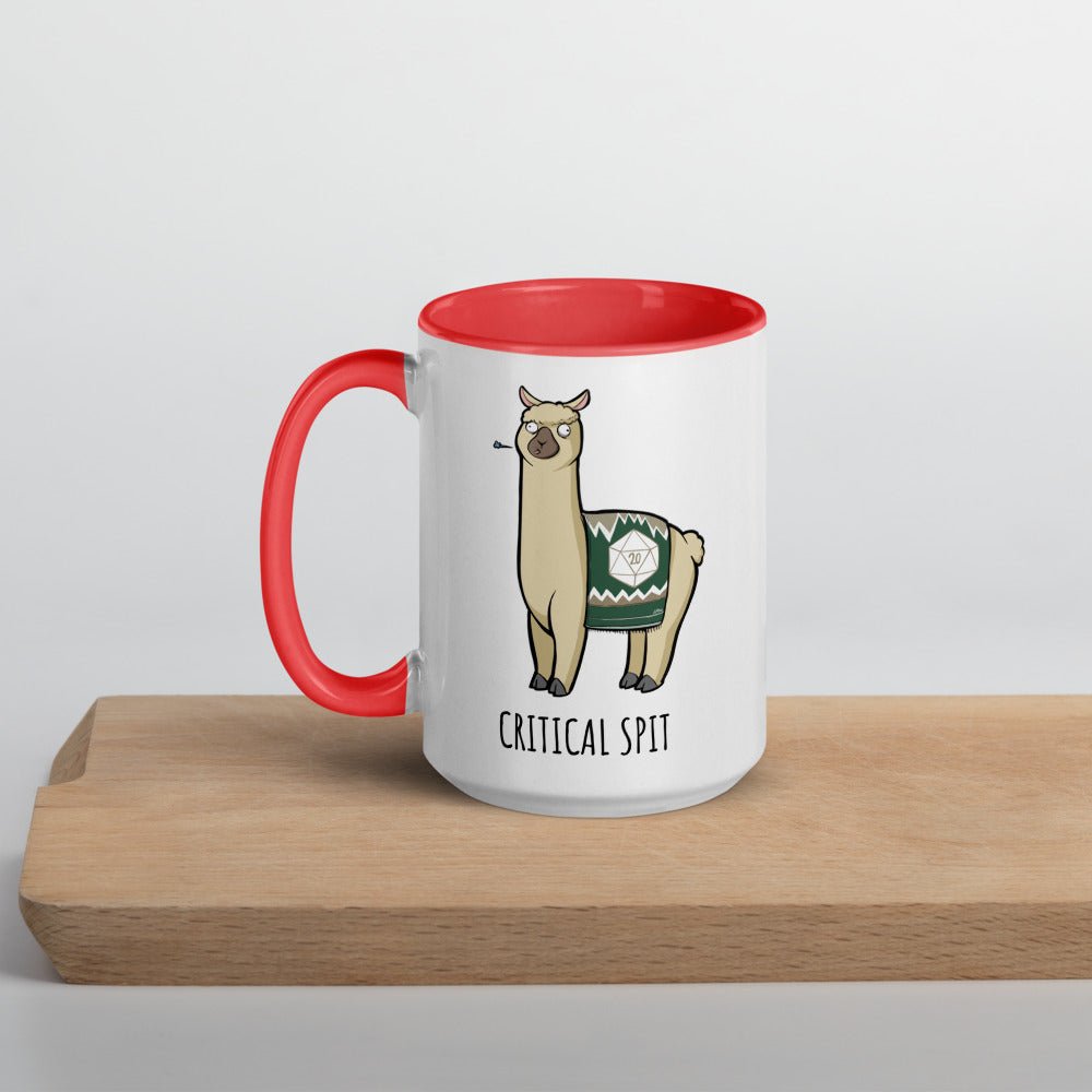 Critical Spit Llama Mug with Color Inside  Level 1 Gamers Red 15oz 