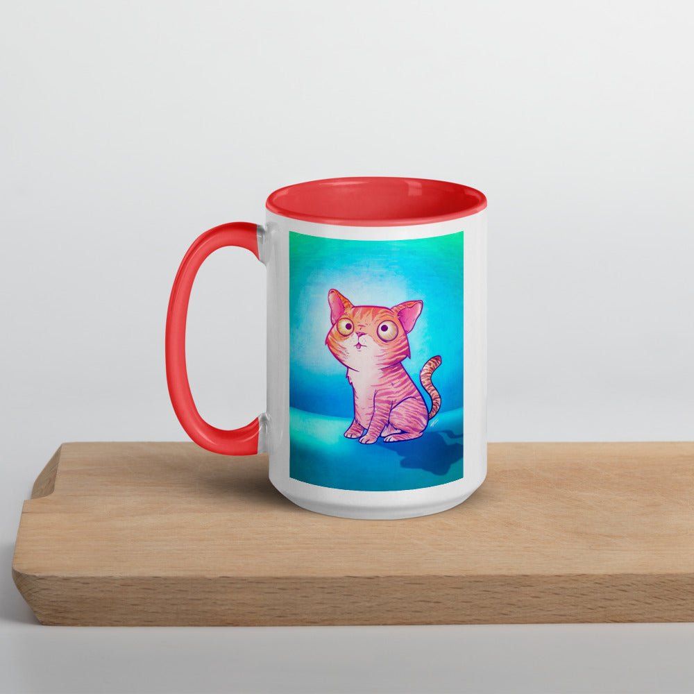Artie the Tabby Cat  Mug with Color Inside  Level 1 Gamers Red 15oz 