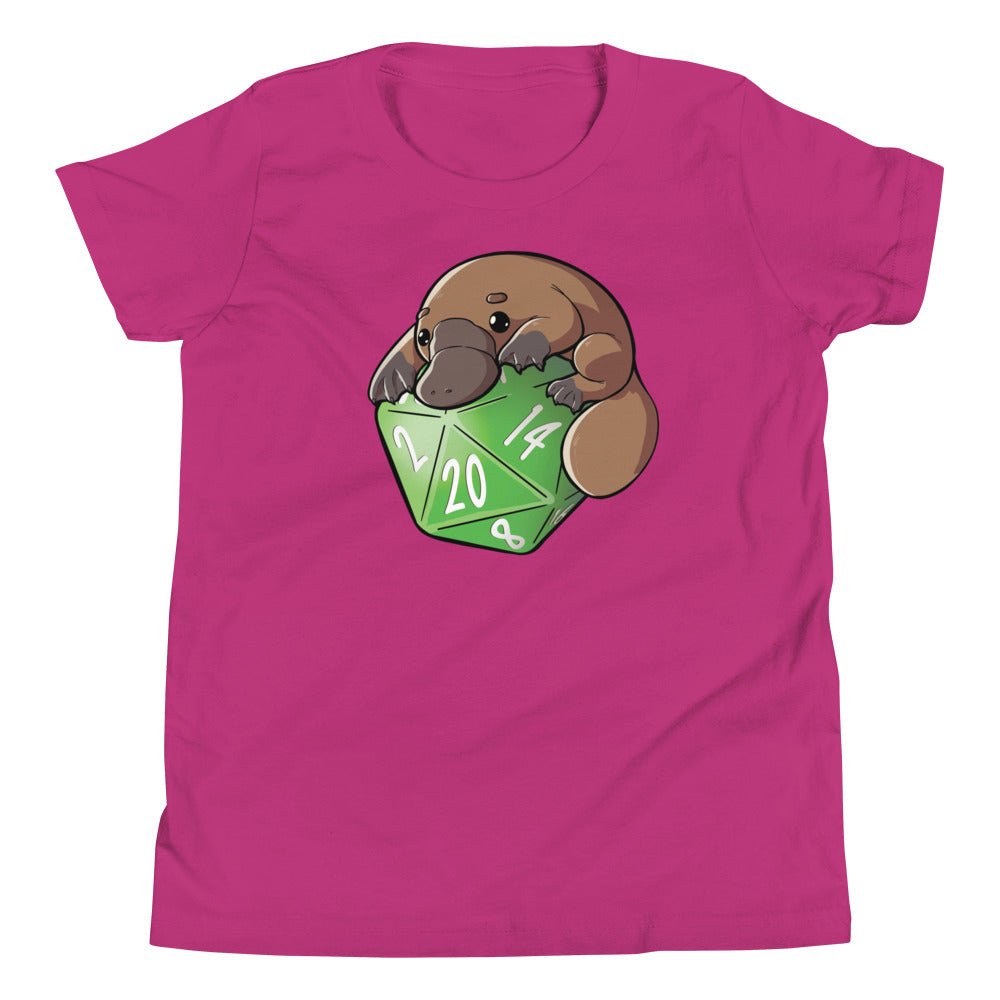 Platypus D20 Youth Short Sleeve T-Shirt  Level 1 Gamers Berry S 