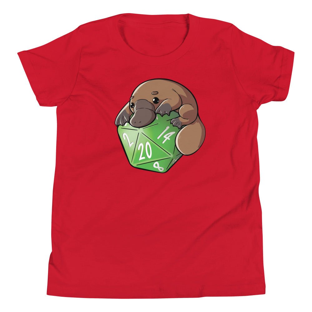 Platypus D20 Youth Short Sleeve T-Shirt  Level 1 Gamers Red S 