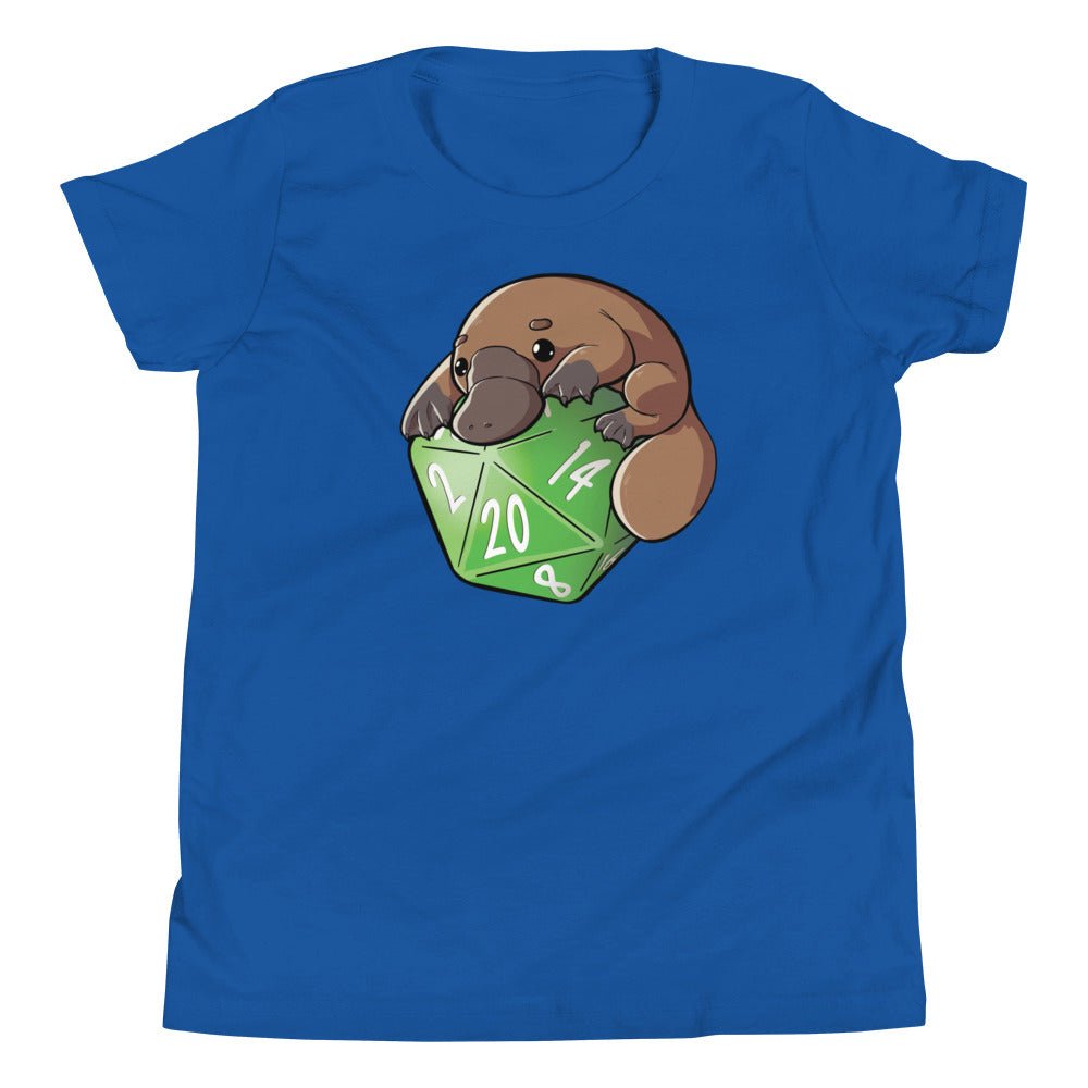 Platypus D20 Youth Short Sleeve T-Shirt  Level 1 Gamers True Royal S 