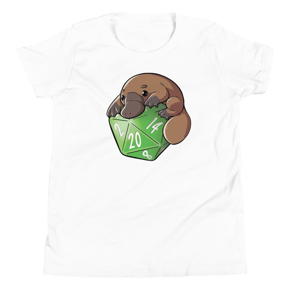 Platypus D20 Youth Short Sleeve T-Shirt  Level 1 Gamers White S 